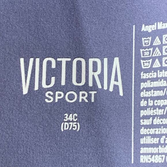 Victoria's Secret Sport Bra Angel Max Laser Cut Back Closure Size 34C Purple - Picture 9 of 11